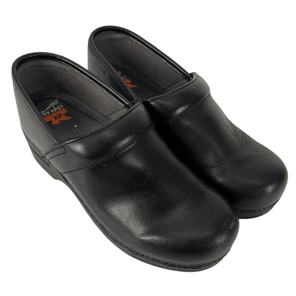 Dansko Professional Black Leather Nursing Clogs Sz 40 - Picture 1 of 14
